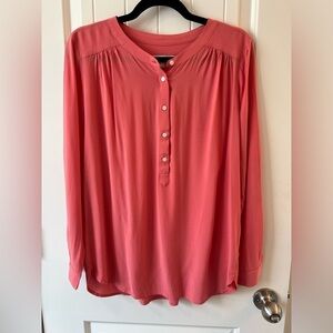 LOFT Long Sleeve Blouse Salmon, Size S